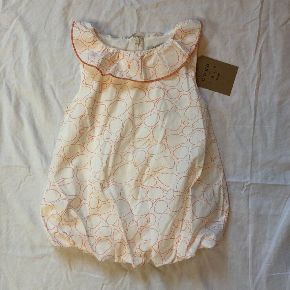 Coco Au Lait NWT Peach and Cream Balloon Skirt Dress/Romper - Size 18M